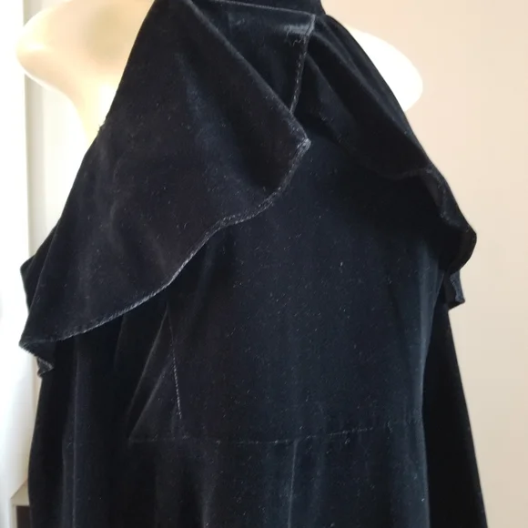 Zara black velvet  off shoulder holiday dress large - Picture 9 of 15